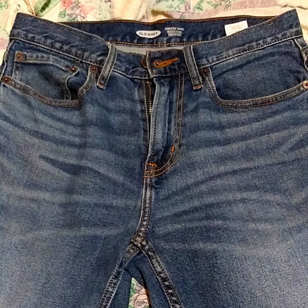 Old Navy Built In Flex Athletic Taper Dark Wash Casual Denim Jeans Men’s 30x32